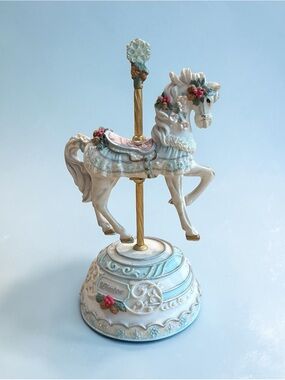 The San Francisco Music Box Company Winter Carousel Horse Music Box